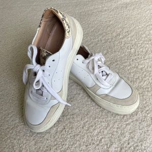 Minelli white and beige leather sneakers